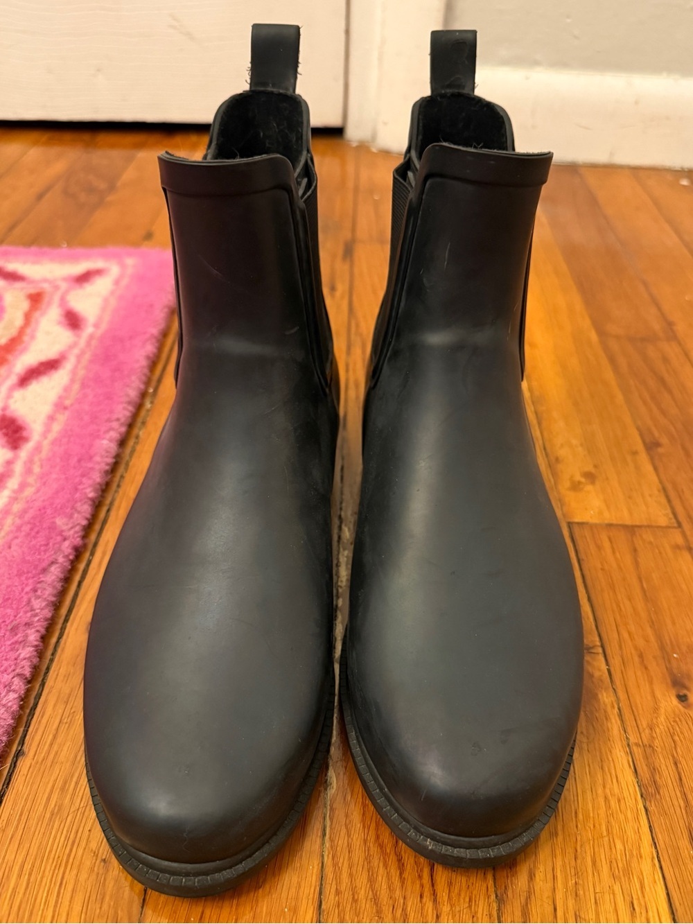 J. Crew Black Chelsea Rain Boots Women's Size 9 Waterproof Ankle Boots